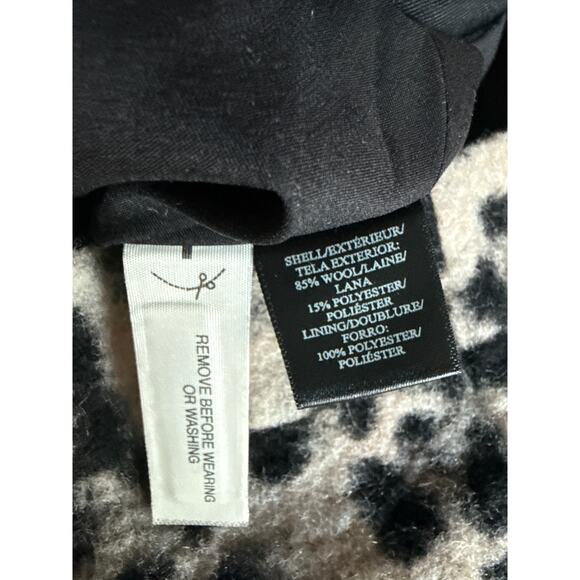 Ann Taylor Leopard Wool Blend Pencil Mini Skirt Black White Size 4 - Picture 7 of 7